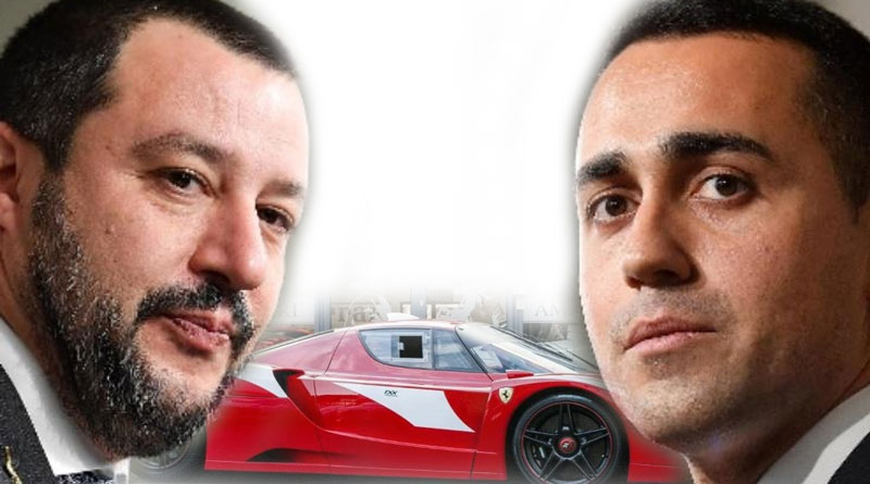 Matteo Salvini & Luigi Di Maio: neopatentati alla guida di una Ferrari.