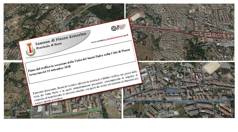 Piazza Armerina, Papa Francesco – Comunicato dalla Polizia Locale il Piano del traffico definitivo