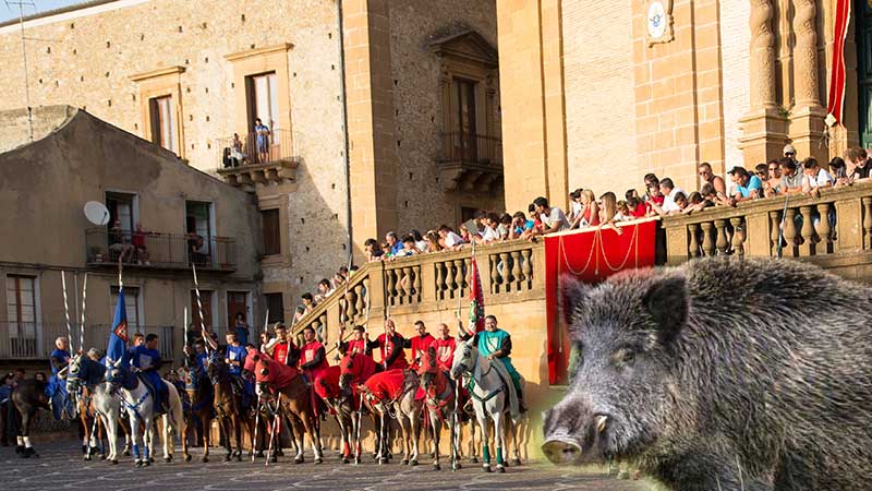 Sempre più giù! Il Palio dei Normanni alla Sagra del cinghiale di Pollina.