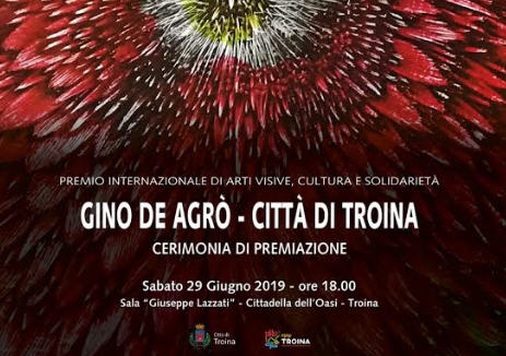 Sabato 29 giugno la cerimonia di premiazione del premio “Gino De Agro’ – Citta’ di Troina”