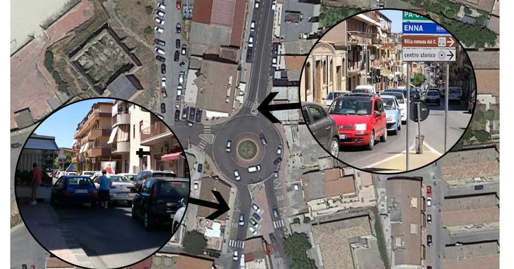 Piazza Armerina: la rotonda che blocca il traffico.