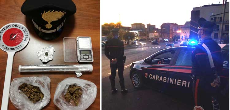Carabinieri – Lotta allo spaccio di droga:  a Enna e Piazza Armerina, un arresto, una denuncia e una segnalazione