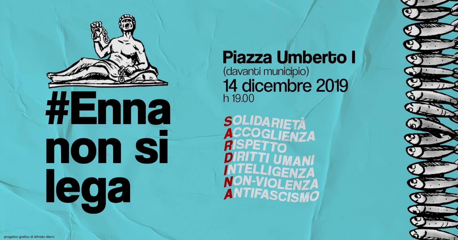 Domani manifestazione del movimento delle Sardine  in piazza Umberto I a Enna
