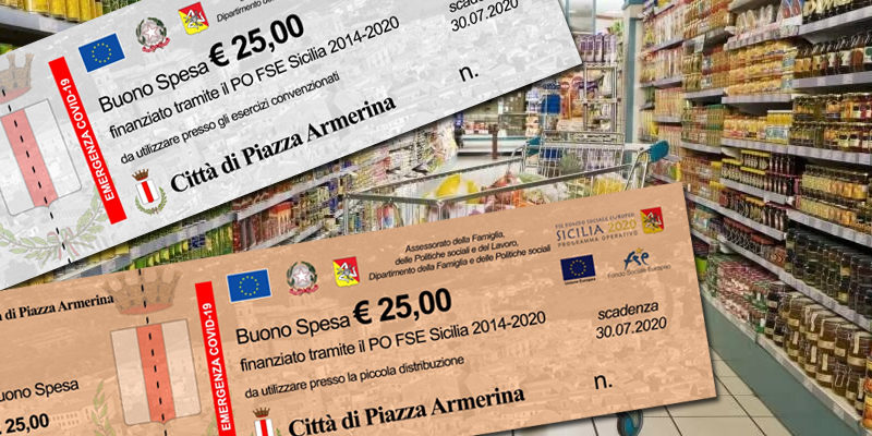 Piazza Armerina – Buoni spesa comunali: domani la consegna in in via Gen. Ciancio,1
