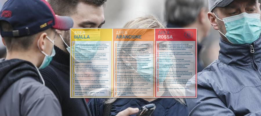 Covid19- Zone colorate: ecco le prescrizioni e un utile strumento per orientarsi tra i divieti