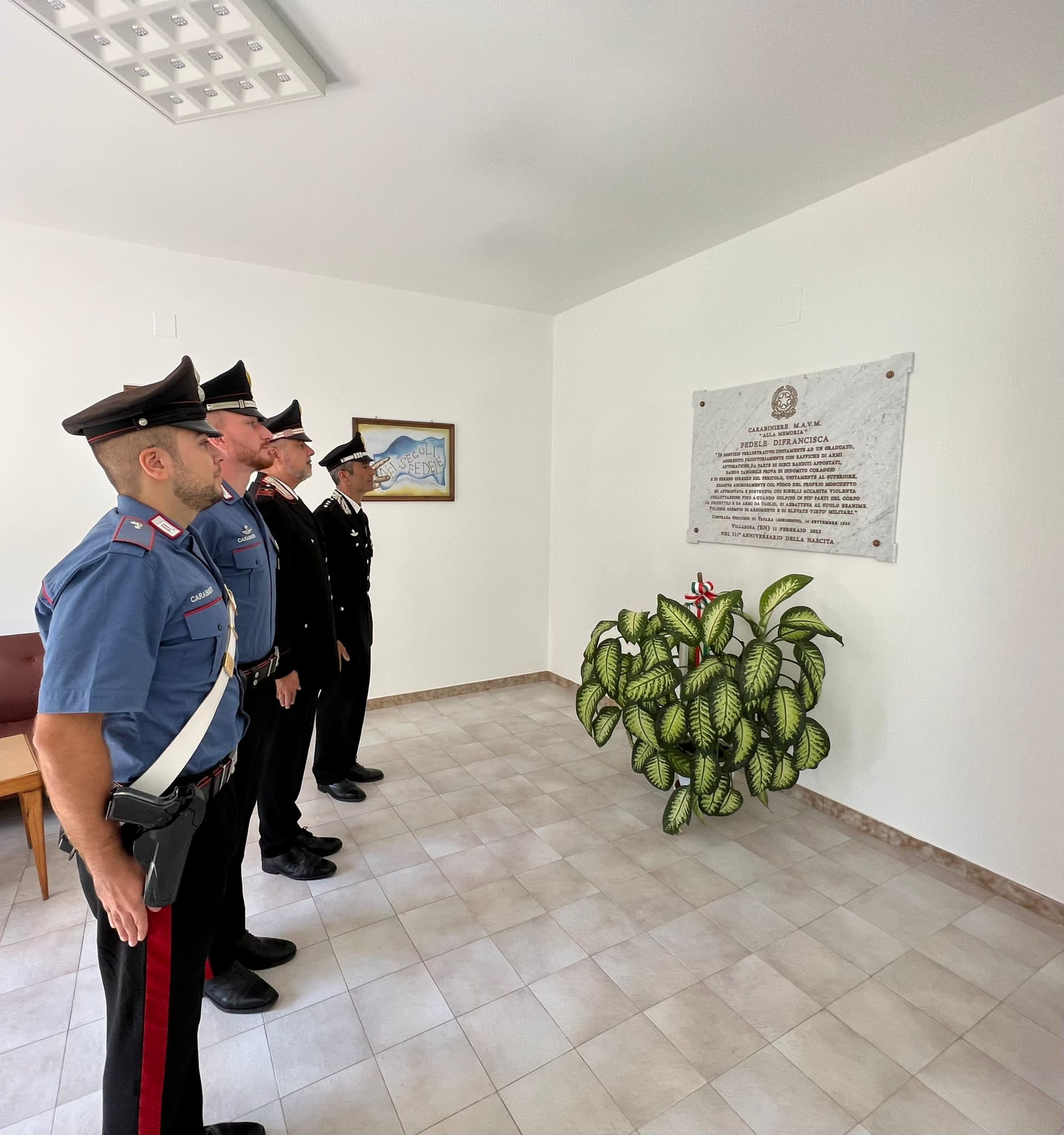 Villarosa – Carabinieri, commemorazione del  Carabiniere Fedele Difrancisca