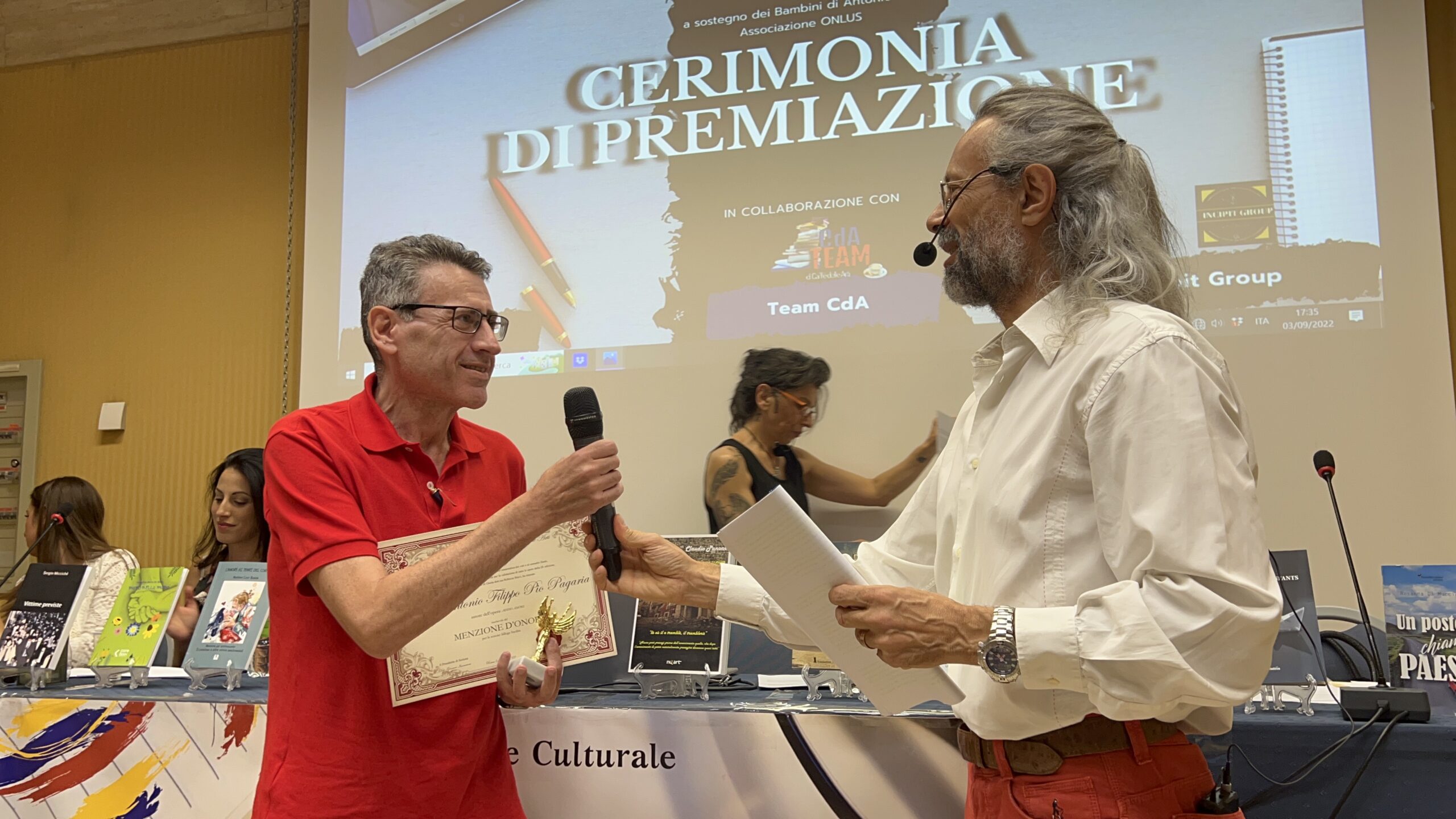 Mario Antonio Filippo Pio Pagaria riceve premio letterario a Roma