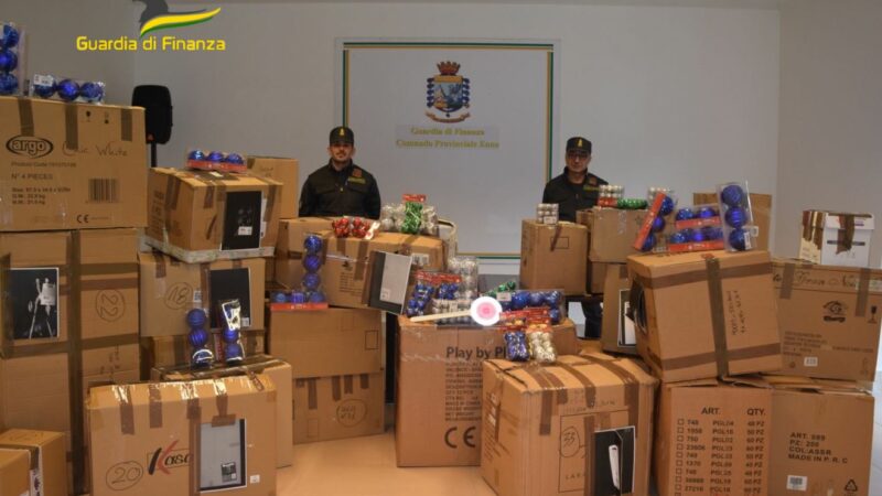 Operazione “Natale Sicuro” della Guardia di Finanza di Enna: sequestrati oltre 19.000 prodotti non conformi