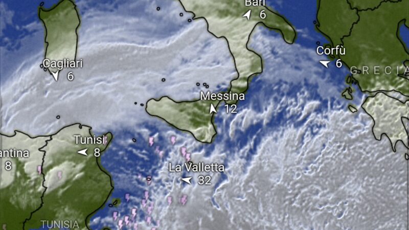 Ciclone in rotta verso la Sicilia: attesi nubifragi e venti oltre i 100 km/h