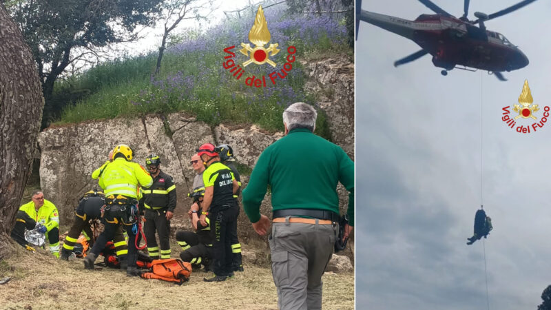 Escursionista tratta in salvo dai Vigili del Fuoco di Enna dopo una rovinosa caduta sul monte Altesina
