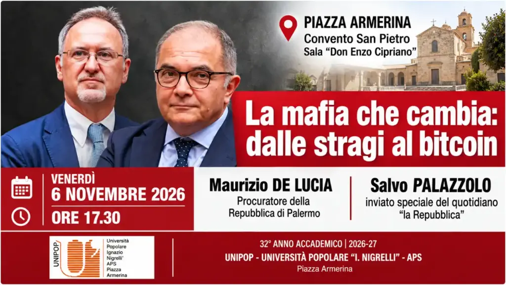 Locandina dell’evento “La mafia che cambia” webp